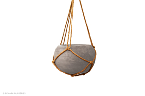 Concrete Hanging pot Macrame, Grey