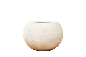 Concrete Ball Planter, White