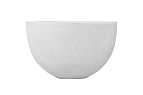 Concrete Low Bowl, White